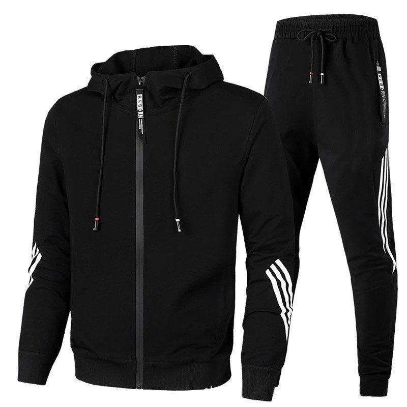 Herr - Tvådelad träningsoverall - Bekvämt tyg - Snygg sportoutfit för aktiv livsstil