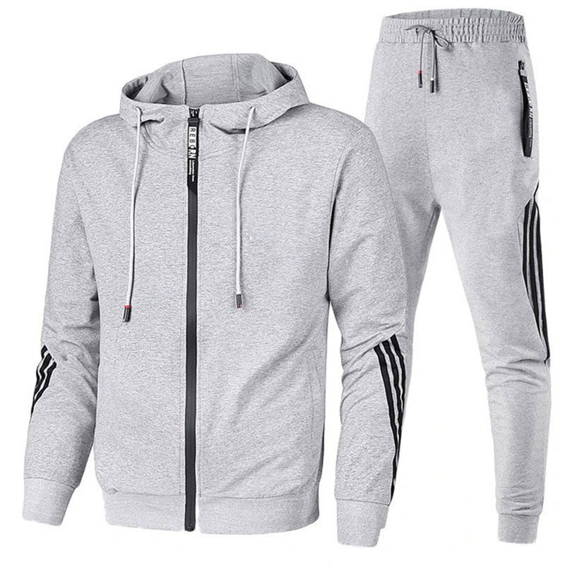 Herr - Tvådelad träningsoverall - Bekvämt tyg - Snygg sportoutfit för aktiv livsstil