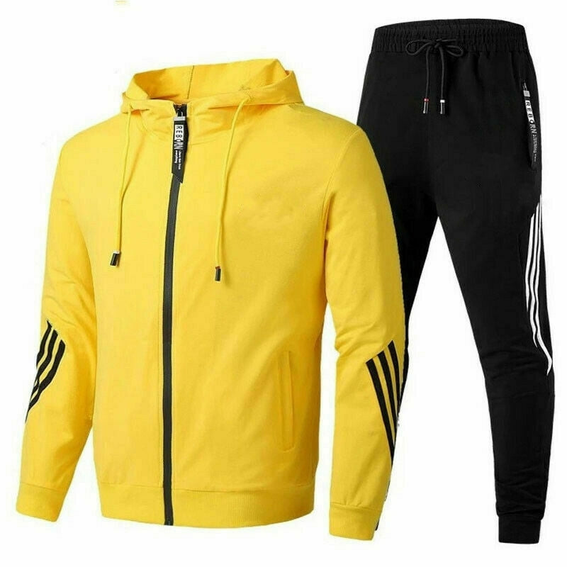 Herr - Tvådelad träningsoverall - Bekvämt tyg - Snygg sportoutfit för aktiv livsstil