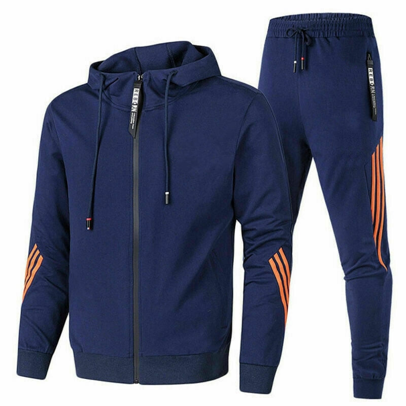 Herr - Tvådelad träningsoverall - Bekvämt tyg - Snygg sportoutfit för aktiv livsstil