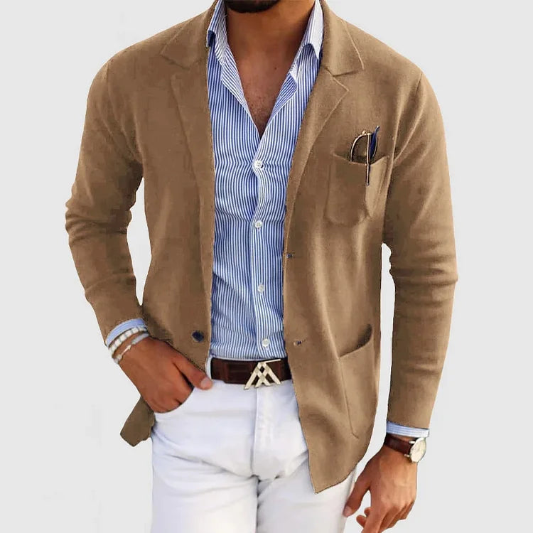 Casual stickad blazer för män - lätt och snygg kavaj - perfekt för smarta och avslappnade tillfällen