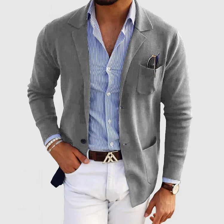 Casual stickad blazer för män - lätt och snygg kavaj - perfekt för smarta och avslappnade tillfällen
