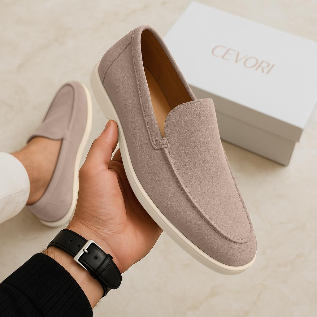 Herr – Loafers – Mocka – Klassiska slip-on-skor
