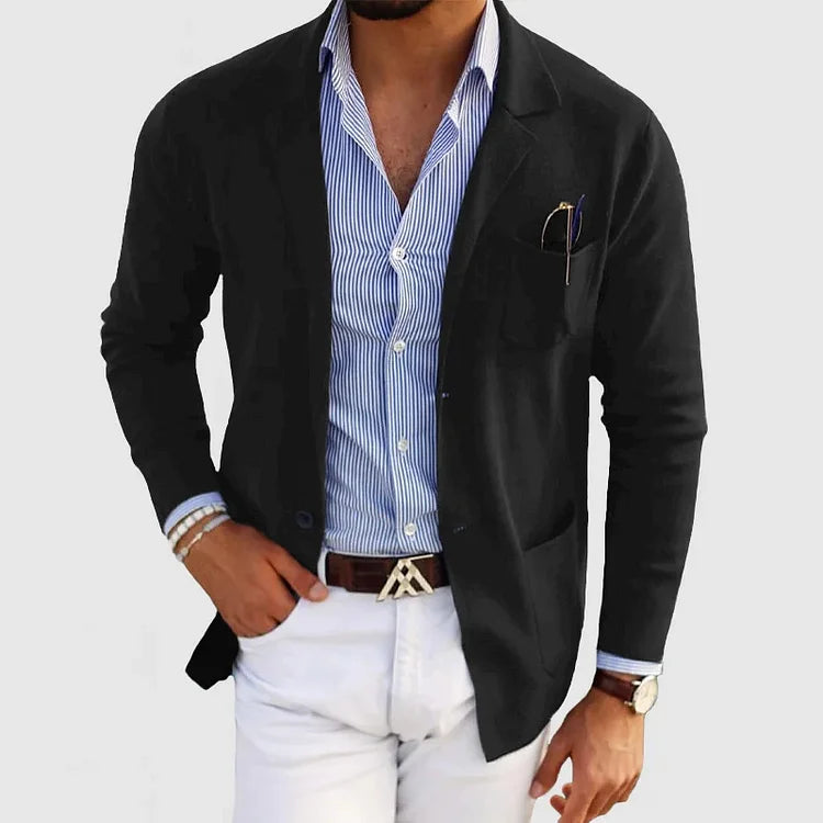 Casual stickad blazer för män - lätt och snygg kavaj - perfekt för smarta och avslappnade tillfällen